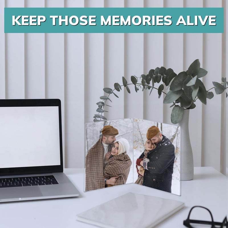 pbf PHOTO BOOTH FRAMES pbf 4x6 Double Picture Frame | 4 x 6 Acrylic Sign Holder | Vertical Self Standing Sign Holder | Acrylic Stands for Display | Clear Picture Frame, Menu Table Top Stand, Plastic Flyer Holder (6-Pack) - Image 3